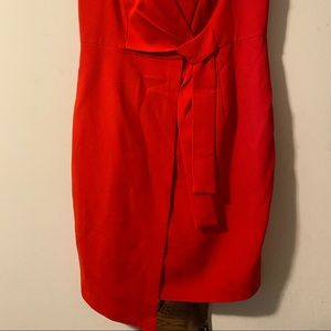 Red strapless City Chic dress